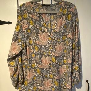 T Tahari Multicolor Floral Blouse